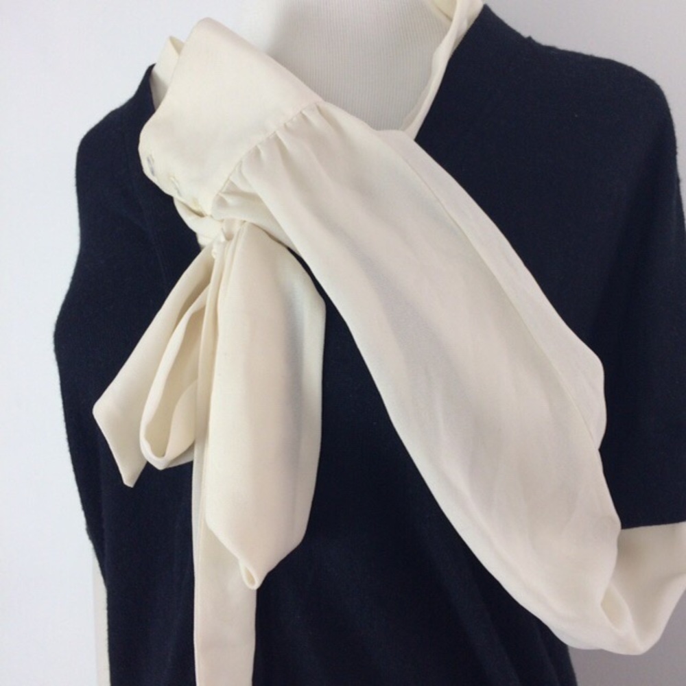 Anthro la fee verte knit layered poof sleeve top